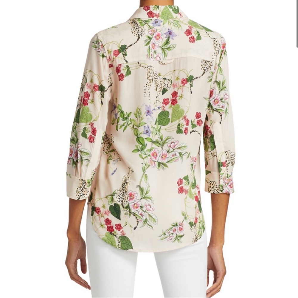 NWT L'AGENCE Ryan Blush Panther Print Blouse in Blush Pink, Size 0 - Picture 4 of 6
